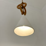 Ceramic loops pendant light, detail of the looped form