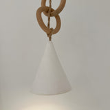 Handmade ceramic loops pendant light, close-up of the finish