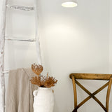 Sculptural ceramic loops pendant lamp, side view