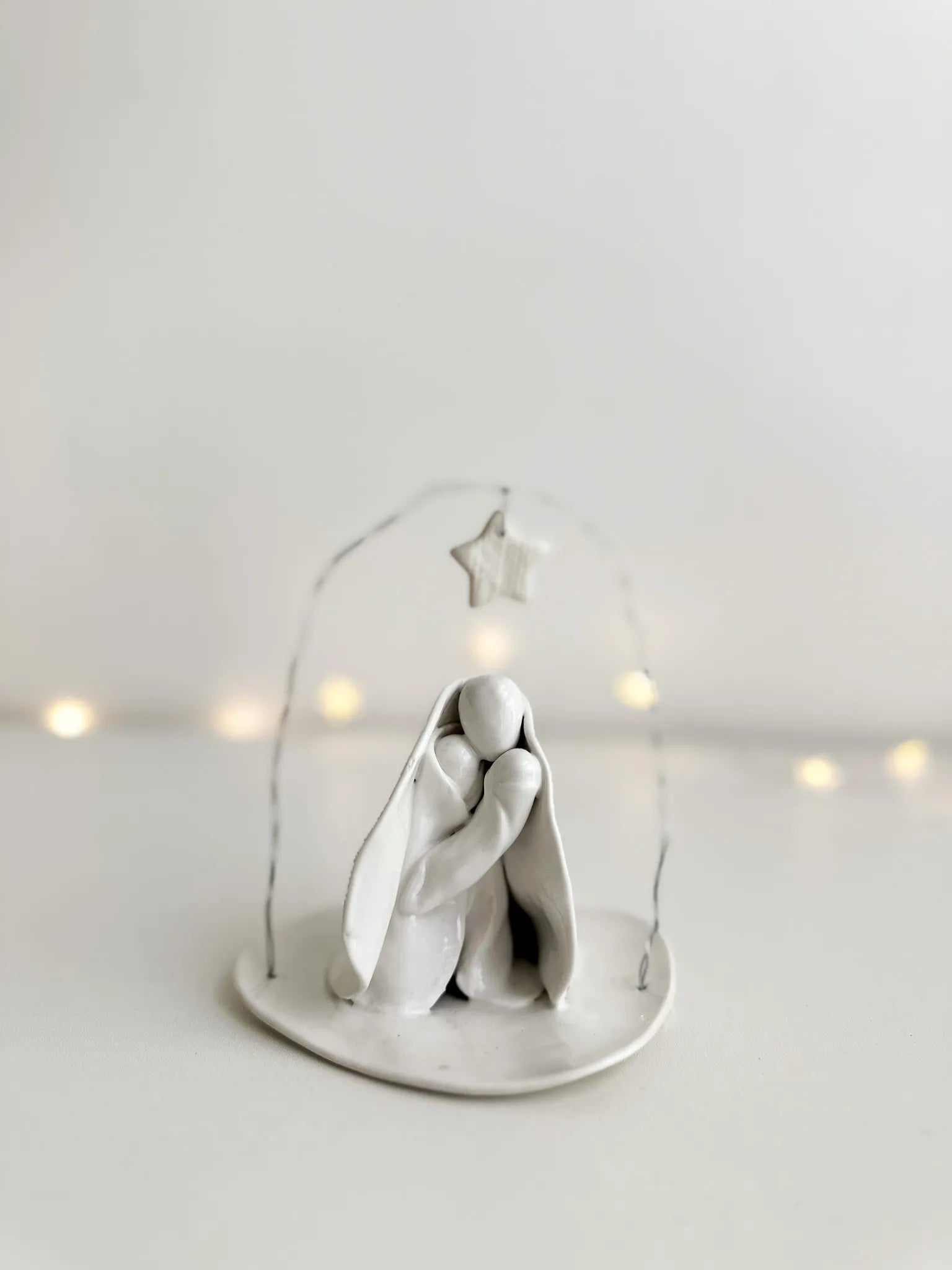 Handmade ceramic minimal nativity set with clean modern lines