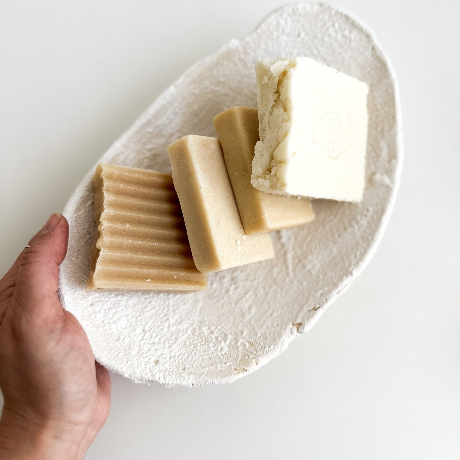 Footed ceramic platter for serving appetizers and cheese