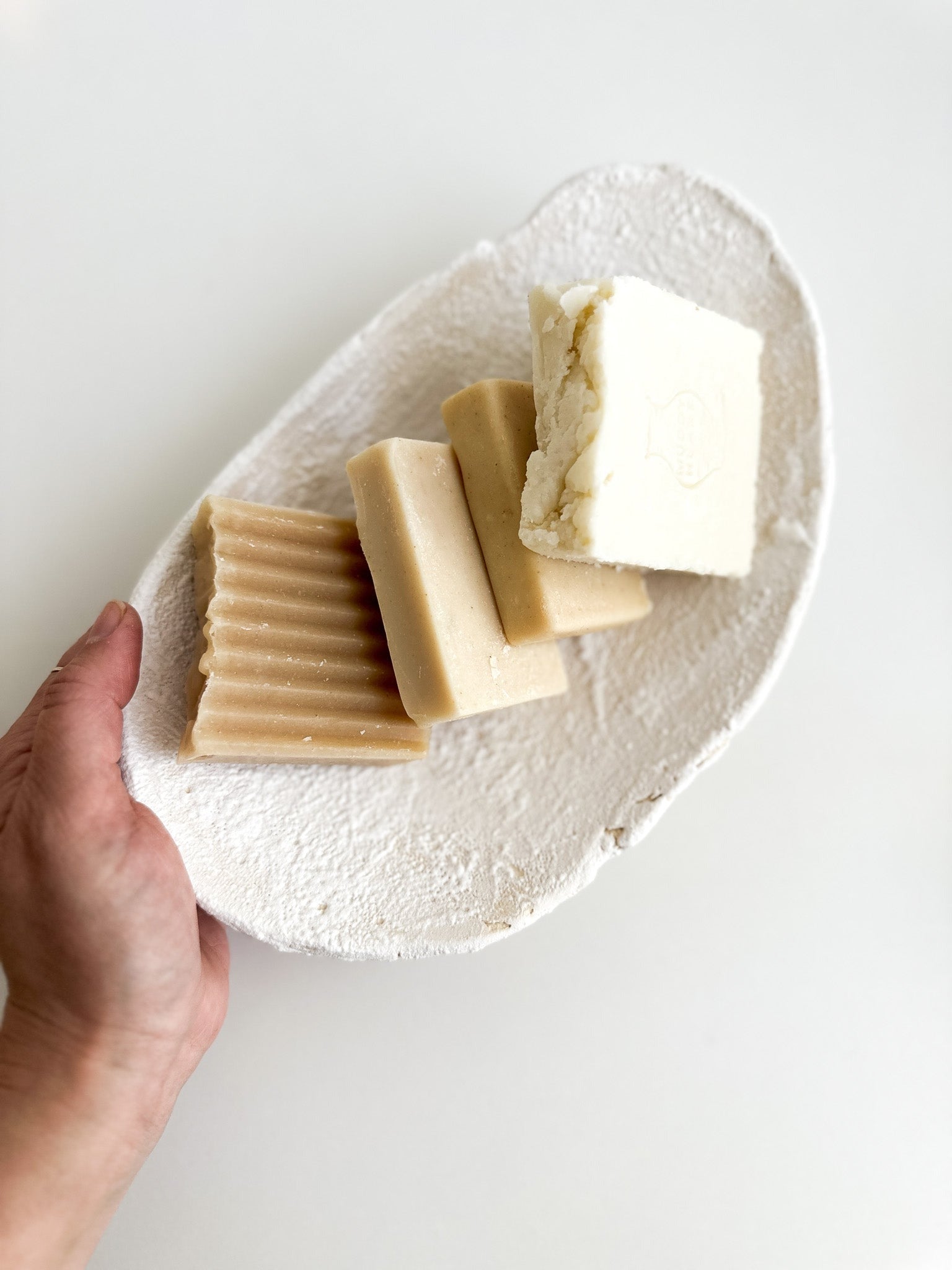 Footed ceramic platter for serving appetizers and cheese