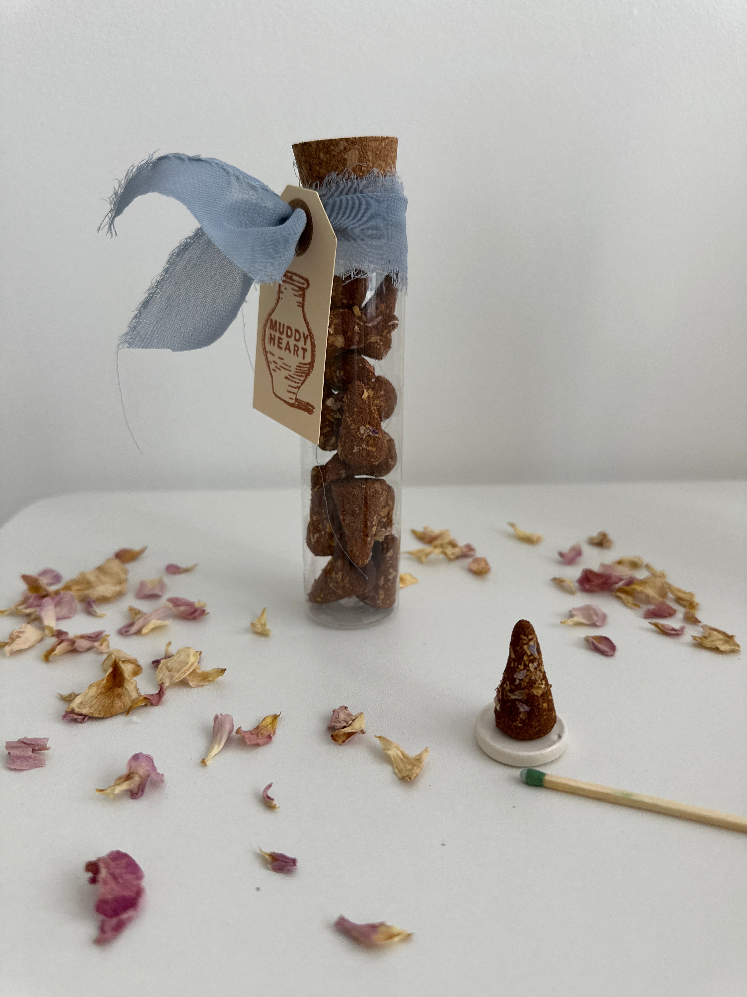Close-up of natural hand-rolled incense cones