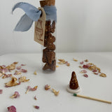 Hand-rolled incense cones in a gift set
