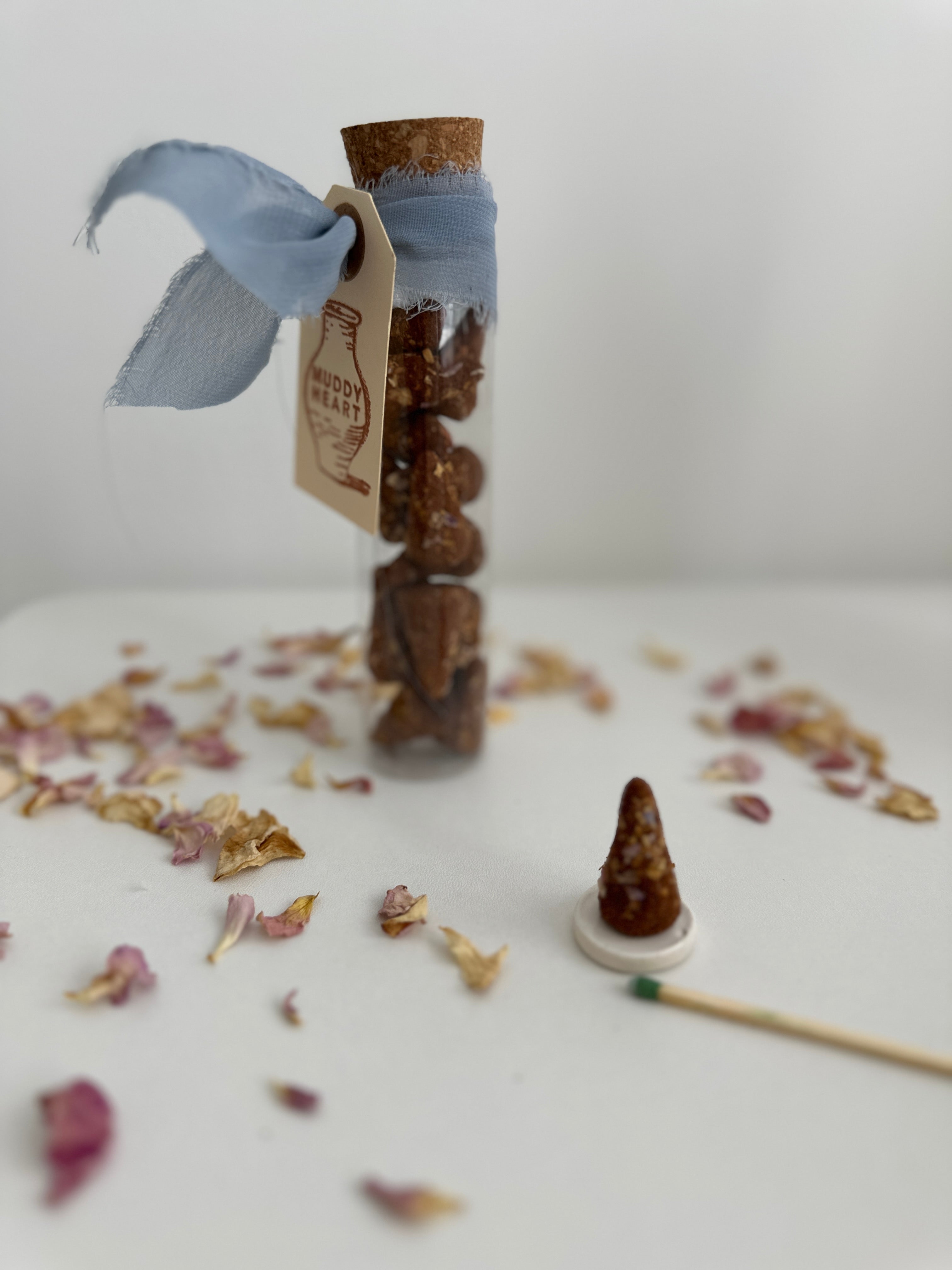 A handful of natural hand-rolled incense cones