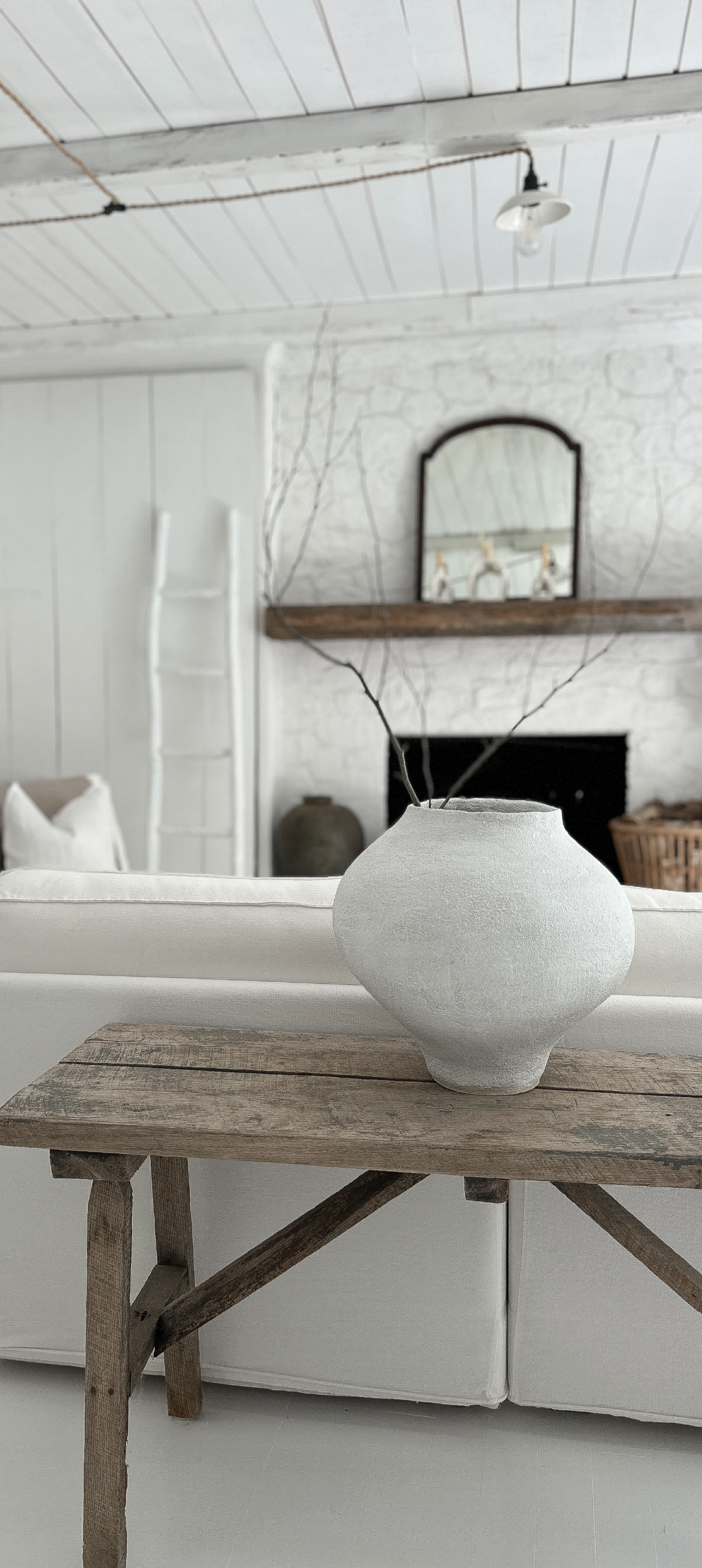 Handmade ceramic art vessel with a neutral matte finish