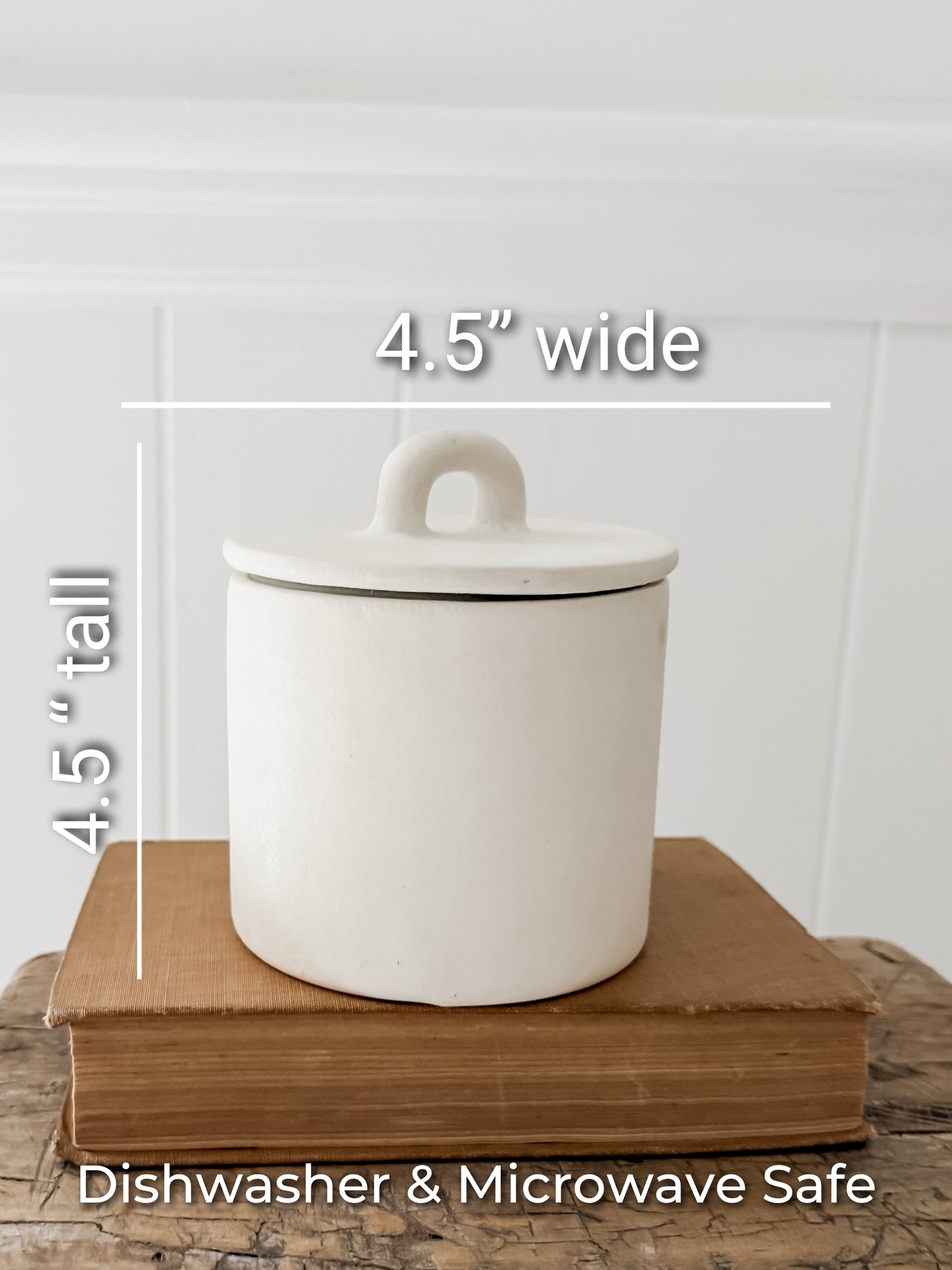 Handmade small stoneware canister with a fitted lid for spices, tea, or coffee