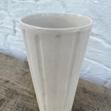 Handmade hand-carved stoneware ceramic tumbler with line texture by Muddy Heart
