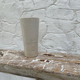 Handmade ceramic tumbler with antique lace texture