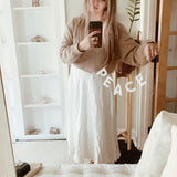 Handmade porcelain holiday word garland on European linen twine