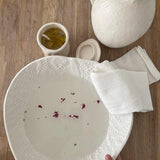 Handmade large lace-textured ceramic serving bowl by Muddy Heart
