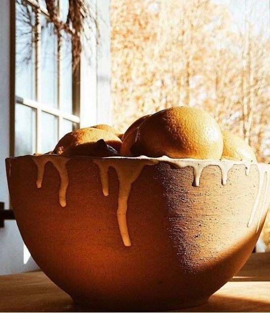 Handmade drip-glaze ceramic bowl by Muddy Heart