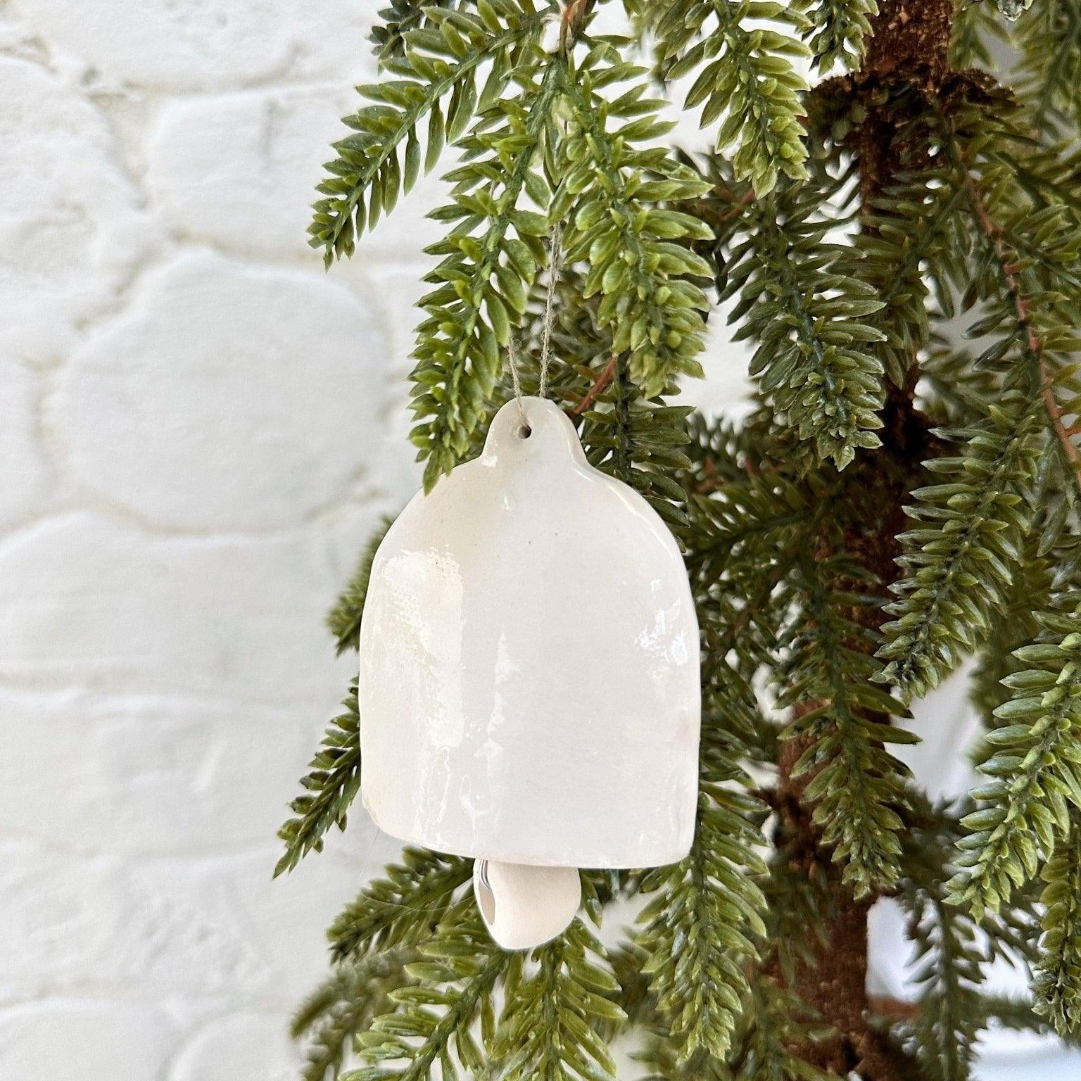 Handmade little bell porcelain ornament with a delicate chime