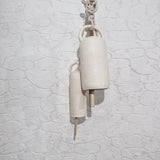 Handmade long ceramic bell with wooden ringer, medium size