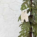 Personalized overalls porcelain ornament with 22k gold luster