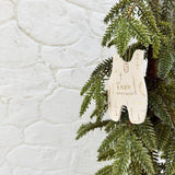 Personalized overalls porcelain ornament with 22k gold luster