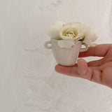 Petite handmade ceramic bud vase with small handles by Muddy Heart