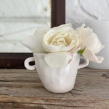 Petite handmade ceramic bud vase with small handles by Muddy Heart