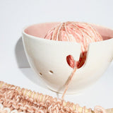 Handmade ceramic yarn bowl for knitting and crochet