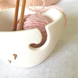 Handmade ceramic yarn bowl for knitting and crochet