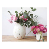 Handmade ceramic pod vase with 22-karat gold luster accent in a neutral glaze by Muddy Heart