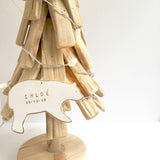 Personalized porcelain polar bear ornament with gold or silver luster