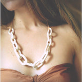 Handmade porcelain chain link statement necklace by Muddy Heart