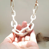Handmade porcelain chain link statement necklace by Muddy Heart