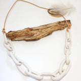 Handmade porcelain chain link statement necklace by Muddy Heart
