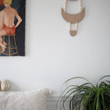 Handmade stoneware tribal wall hanging with rope detail by Muddy Heart